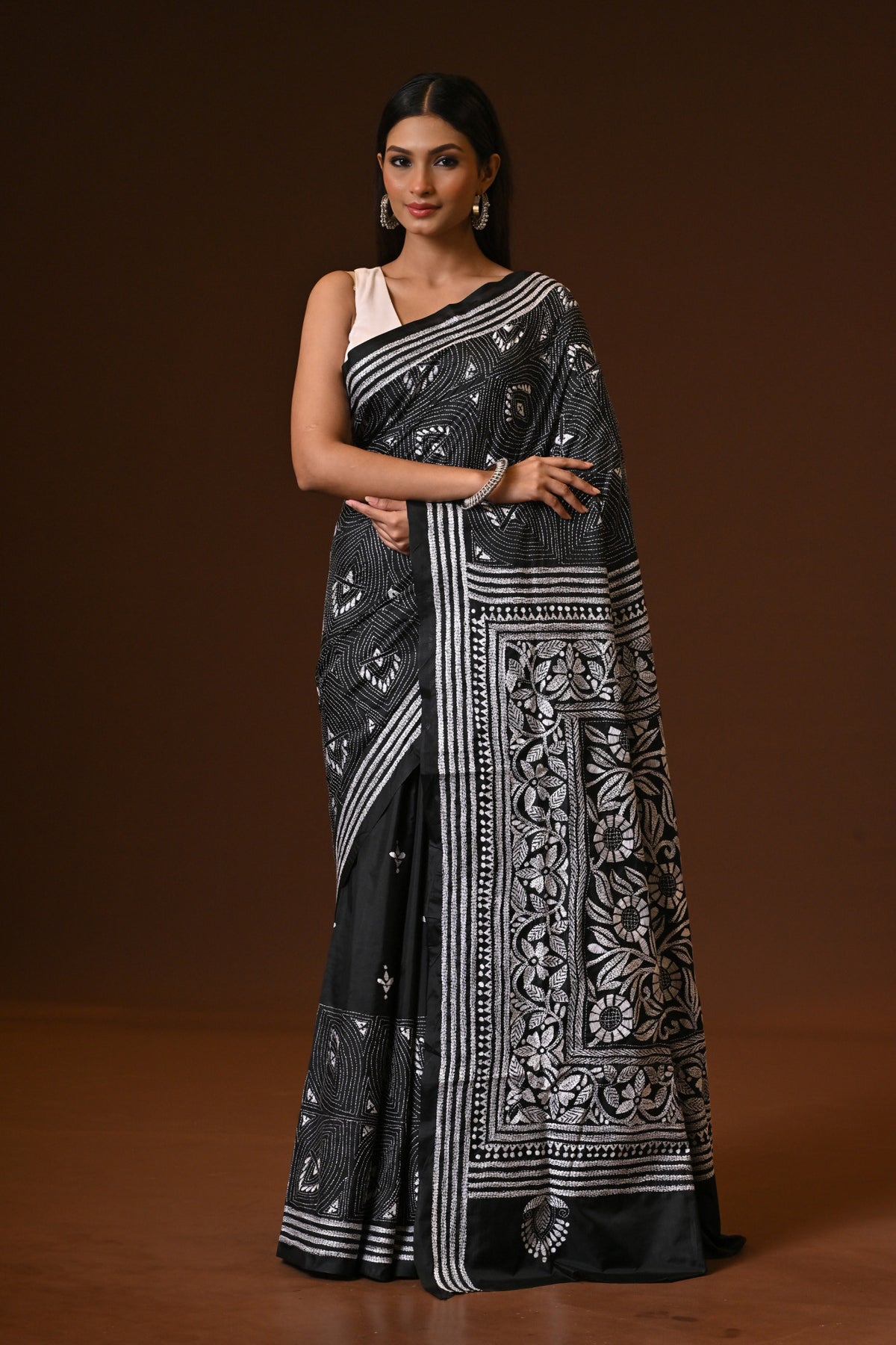 BLENDED SILK KANTHA SAREE