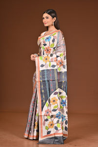 TUSSAR HANDPRINT NAKSHA SAREE