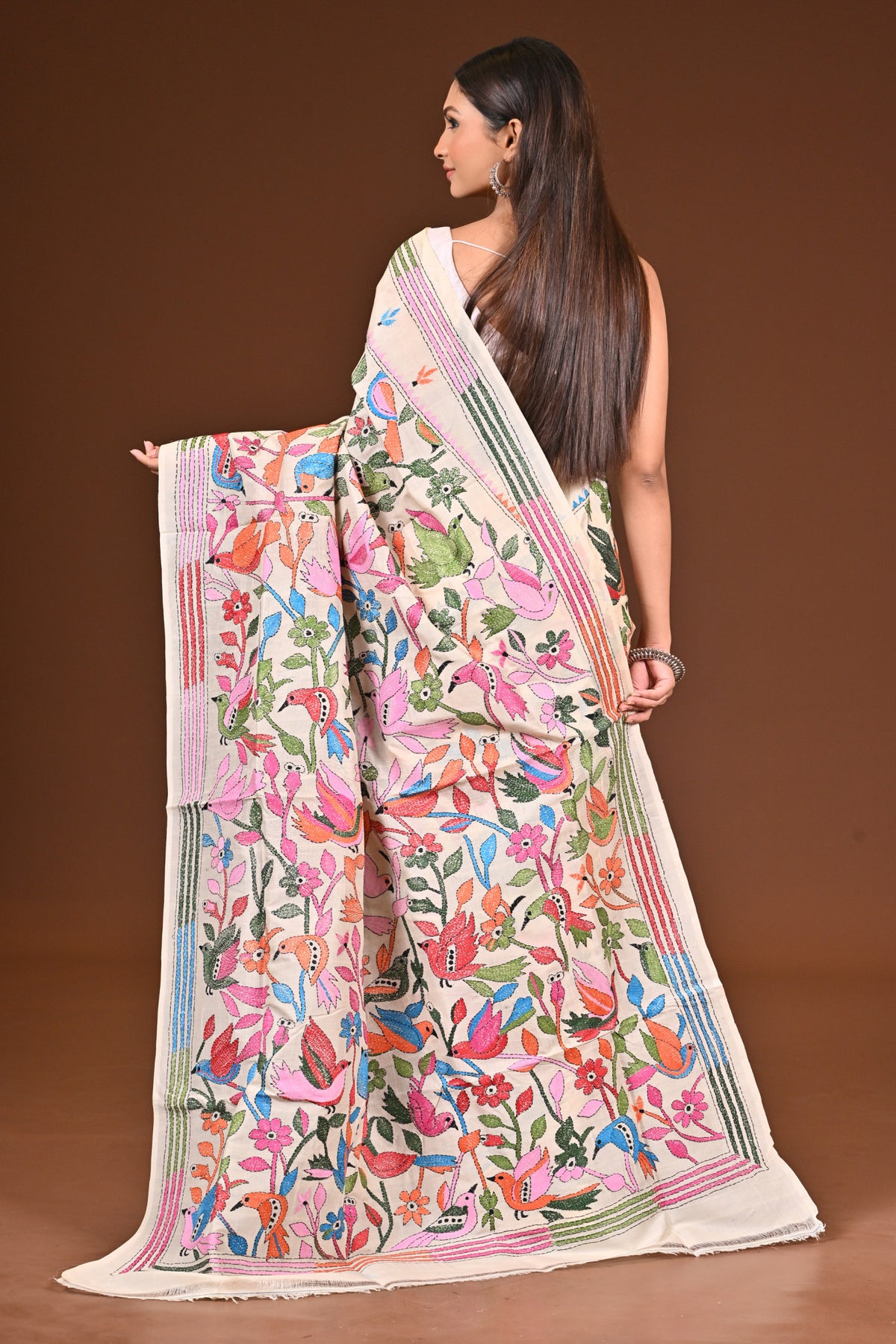 PURE  SILK KANTHA SAREE
