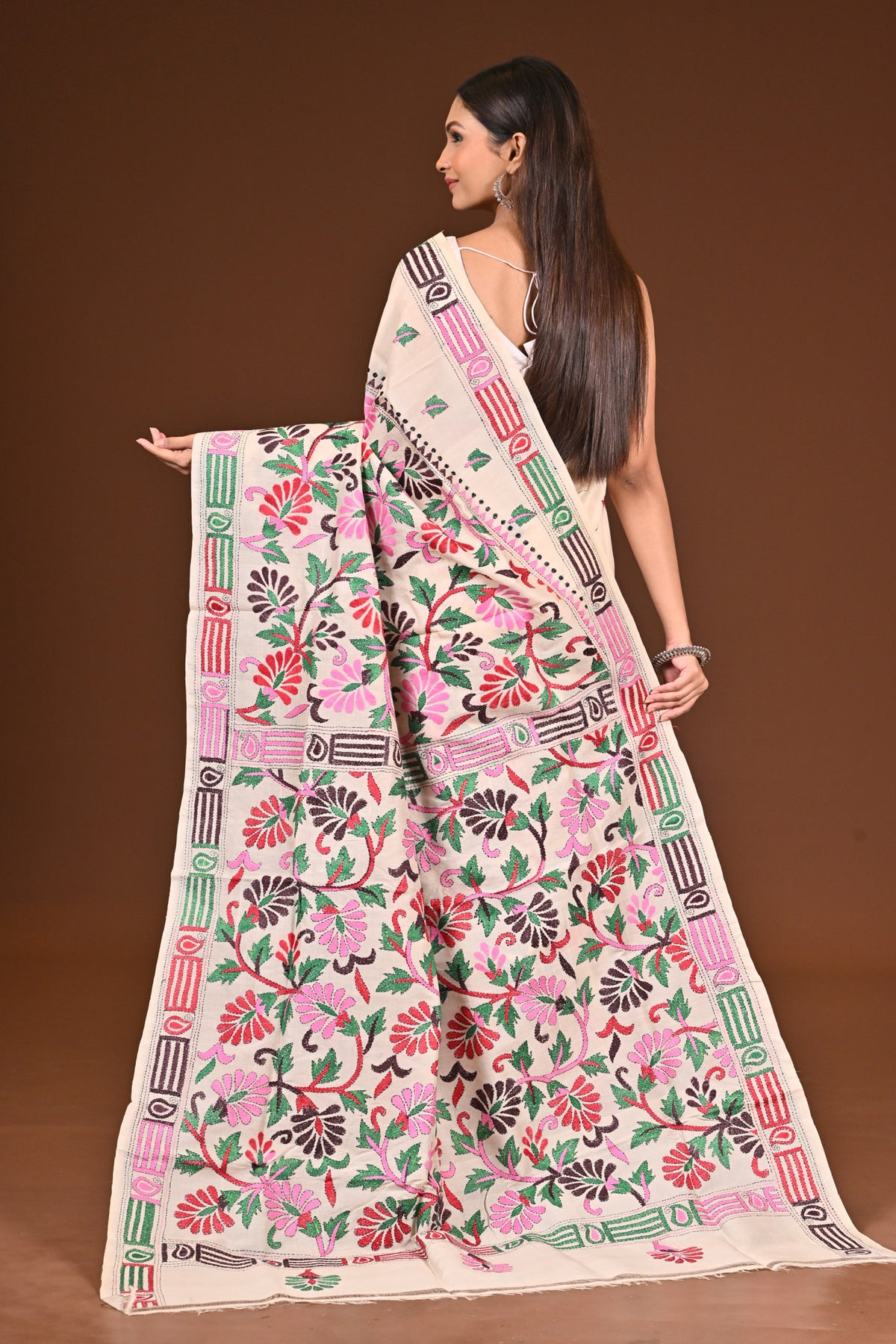 PURE  SILK KANTHA SAREE