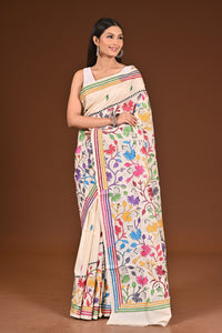 PURE  SILK KANTHA SAREE