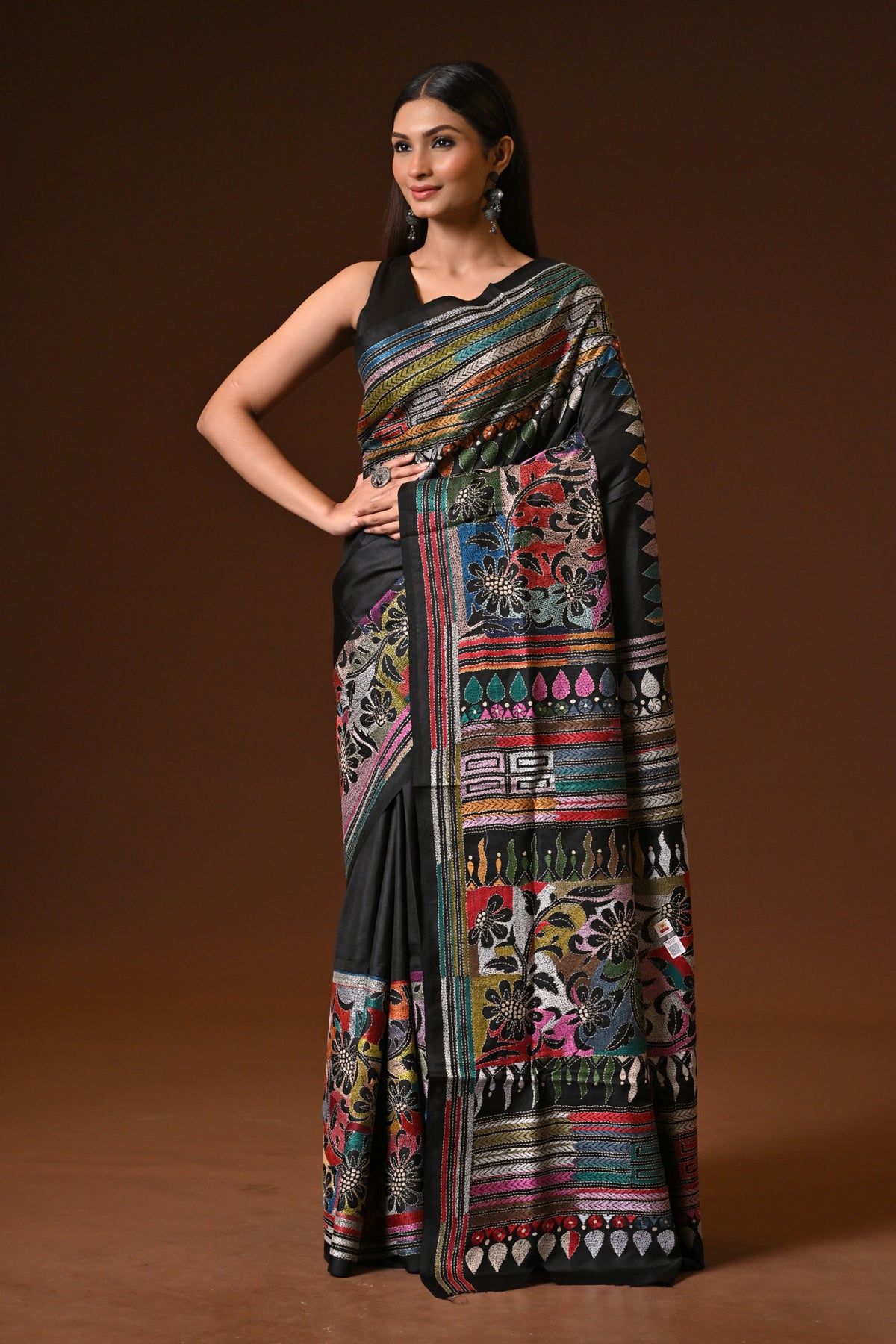 PURE  SILK KANTHA SAREE