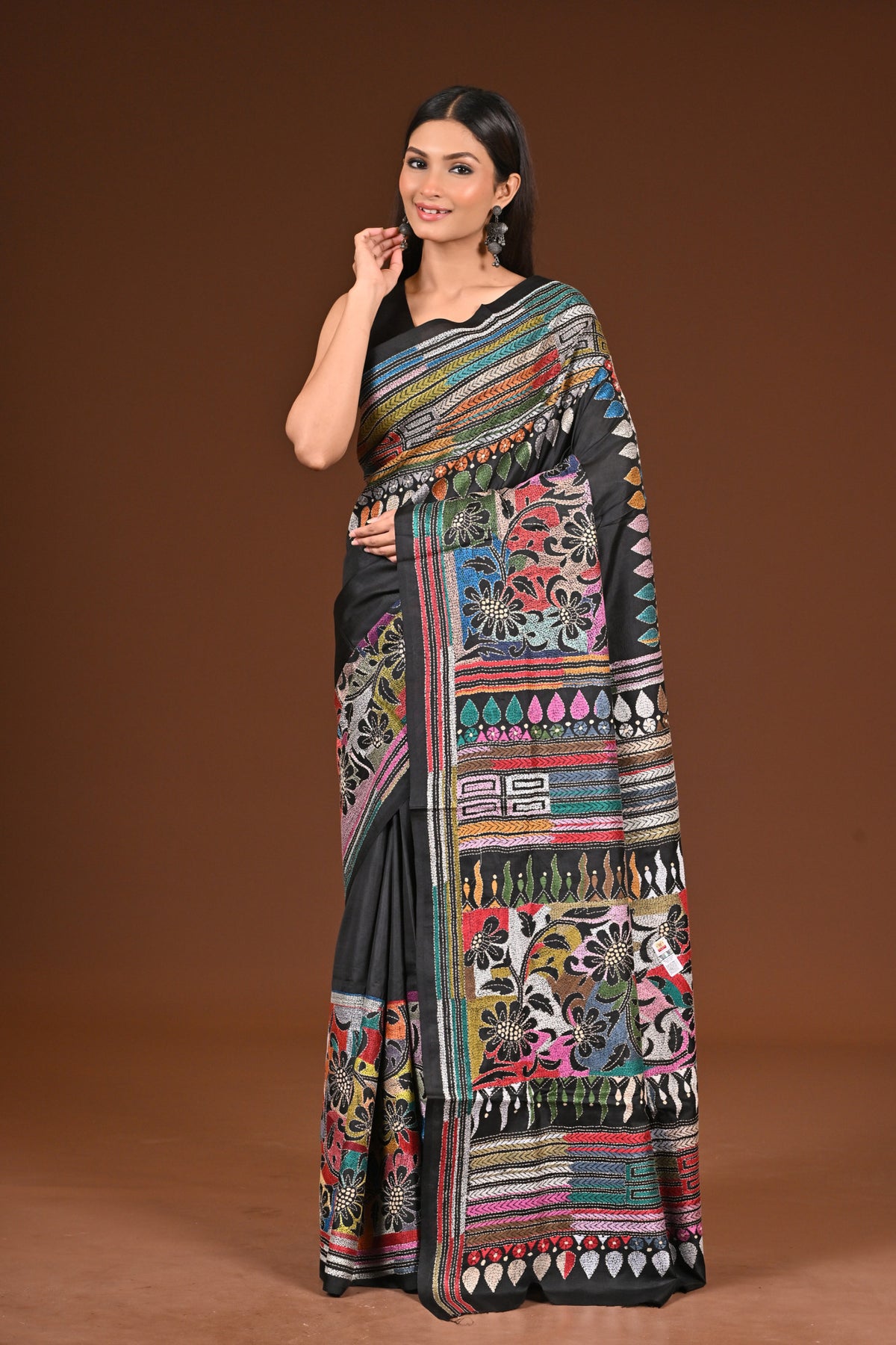 PURE  SILK KANTHA SAREE
