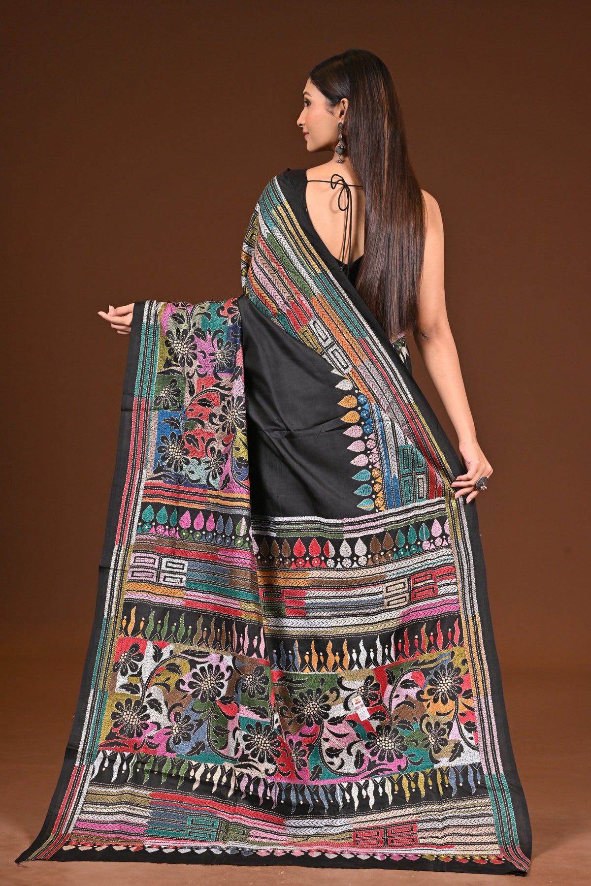 PURE  SILK KANTHA SAREE
