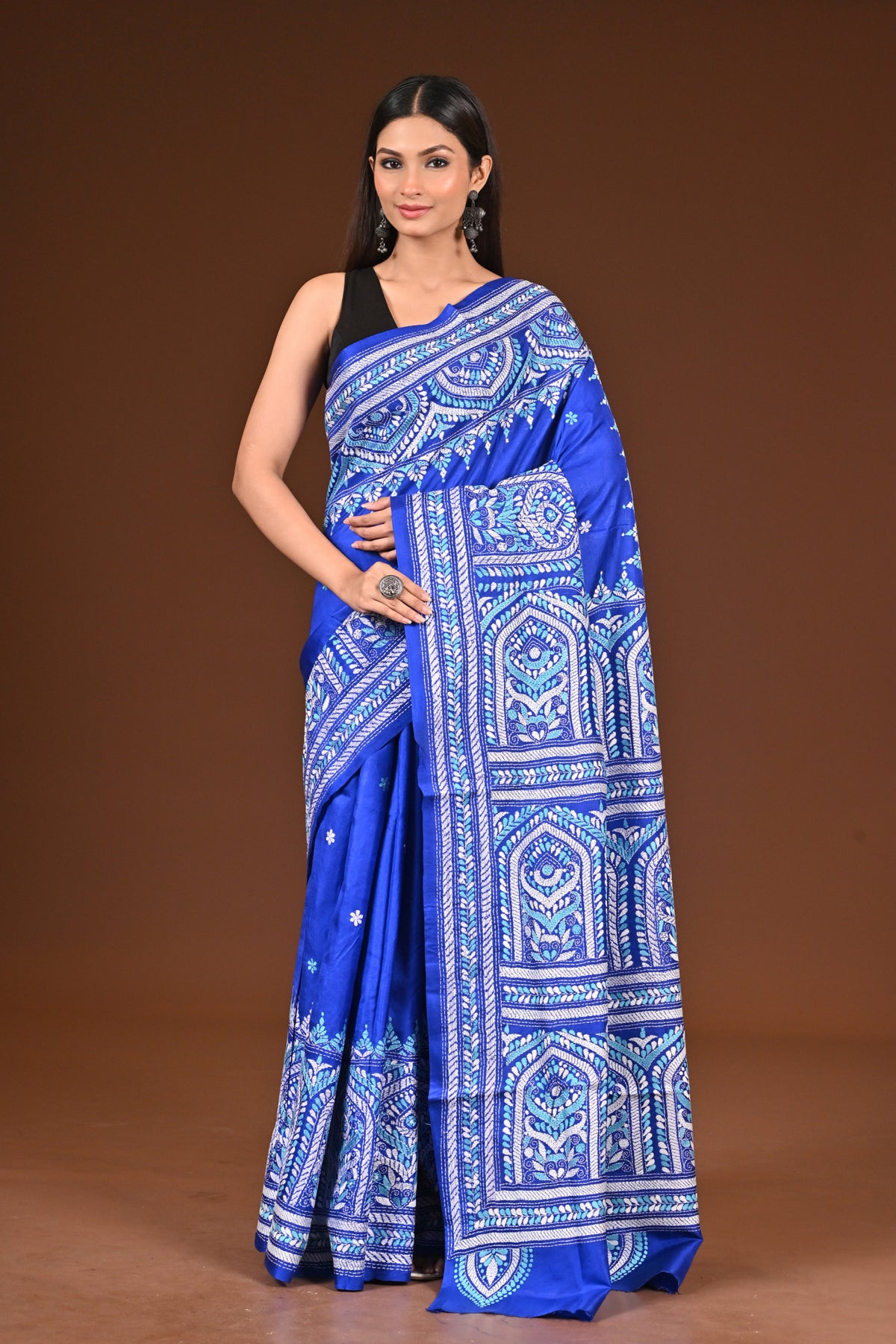 PURE  SILK KANTHA SAREE