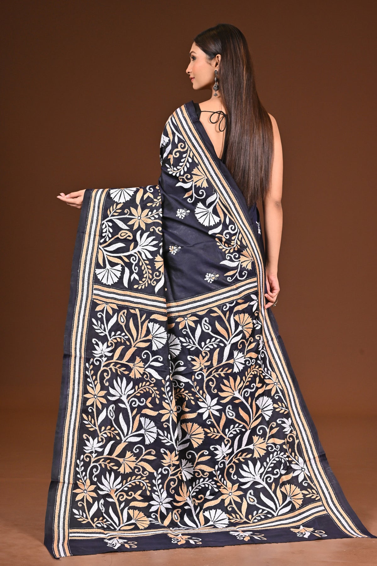 PURE  SILK KANTHA SAREE