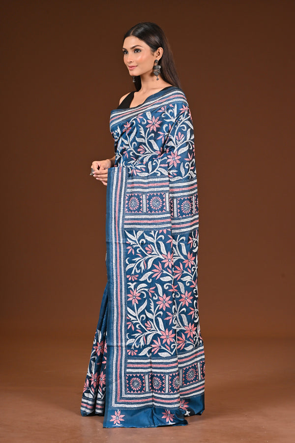 PURE  SILK KANTHA SAREE