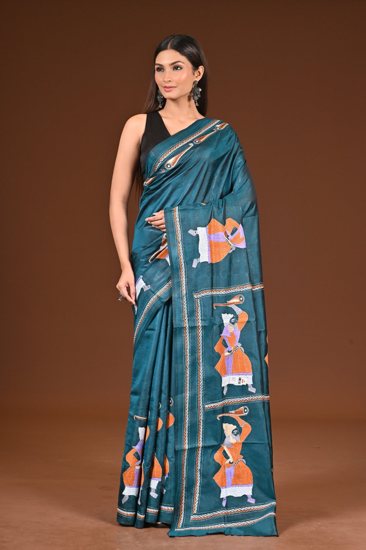 PURE  SILK KANTHA SAREE