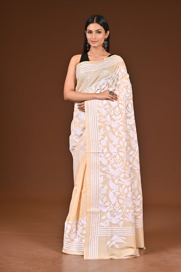 PURE  SILK KANTHA SAREE