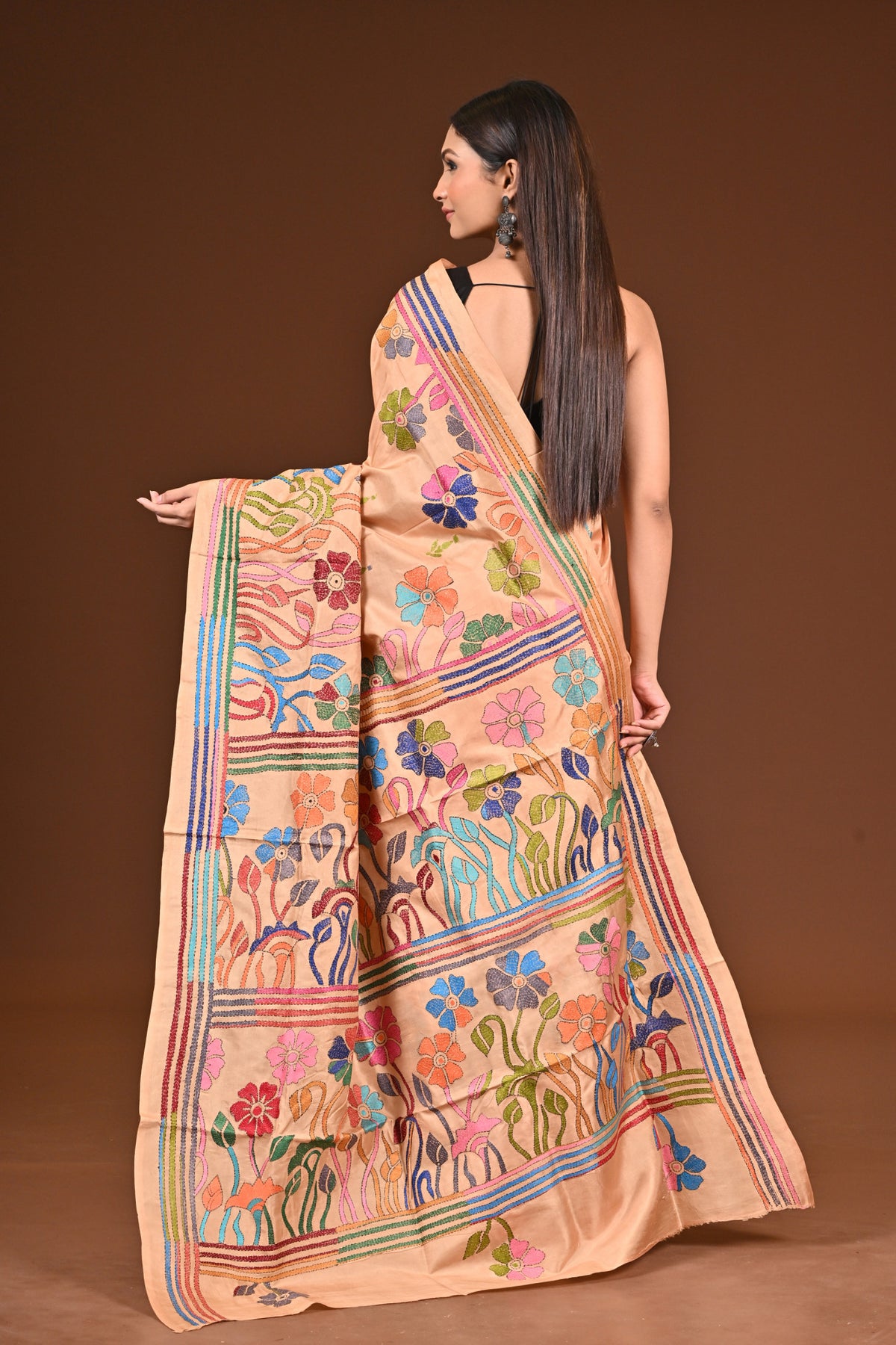 PURE  SILK KANTHA SAREE