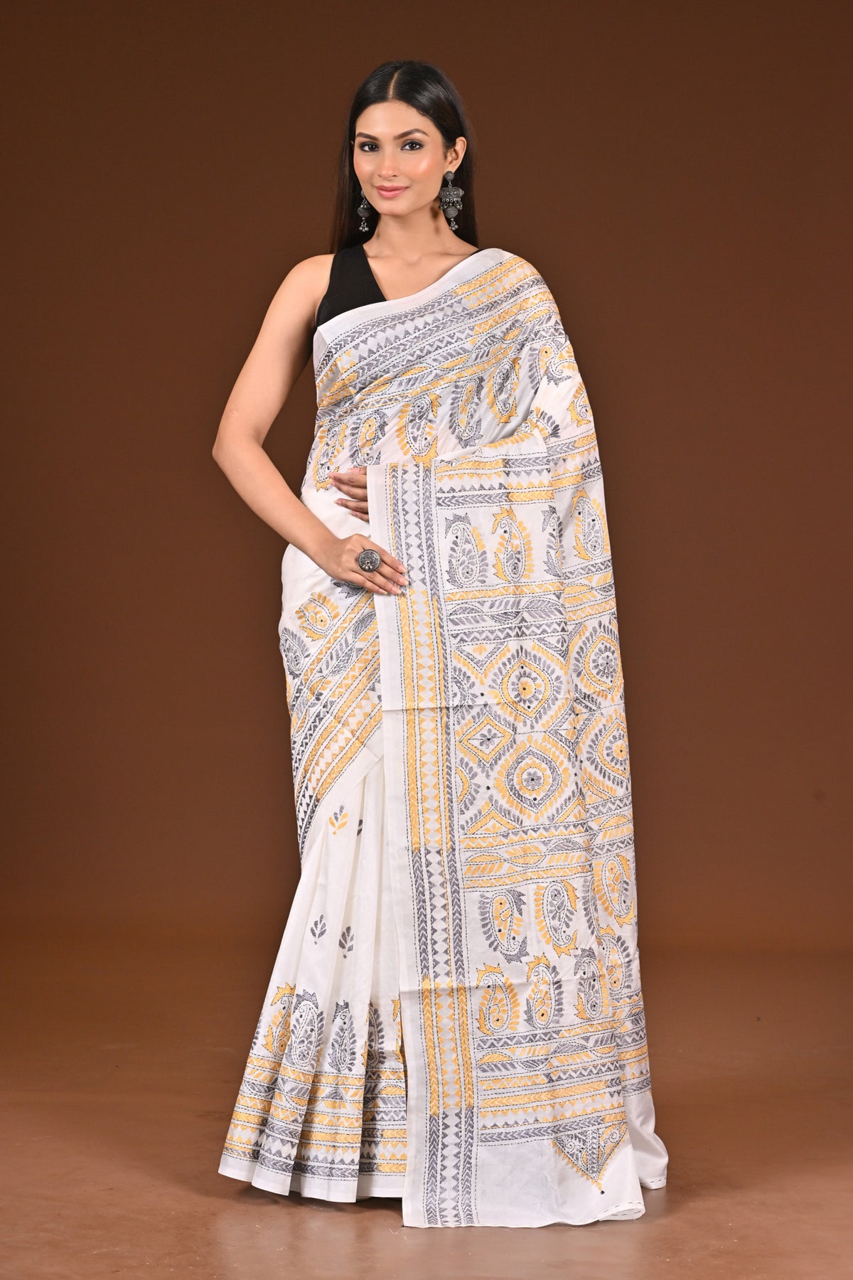 PURE  SILK KANTHA SAREE