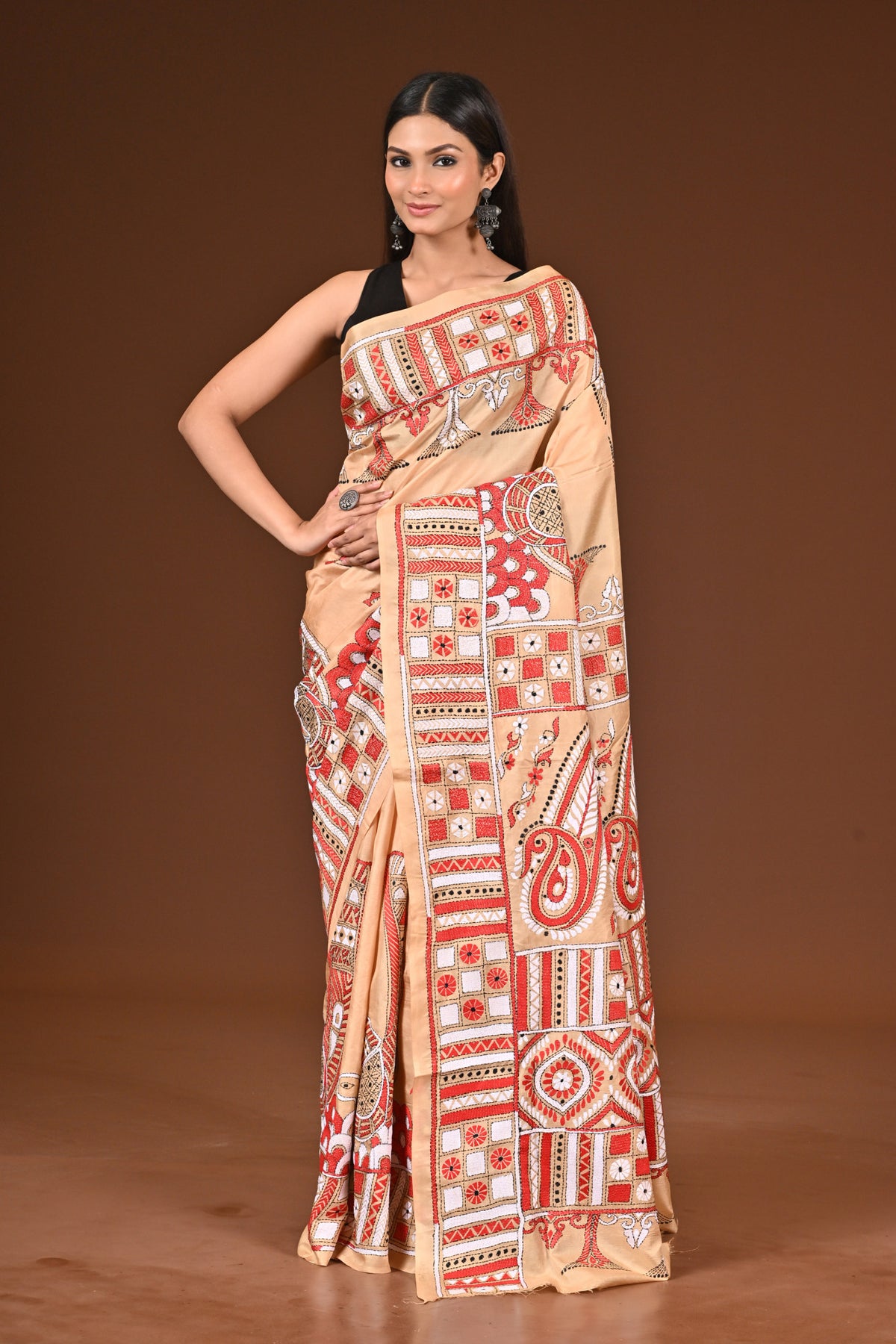 PURE  SILK KANTHA SAREE