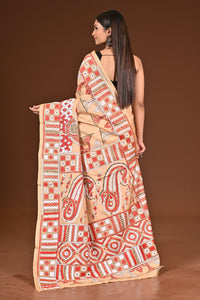 PURE  SILK KANTHA SAREE