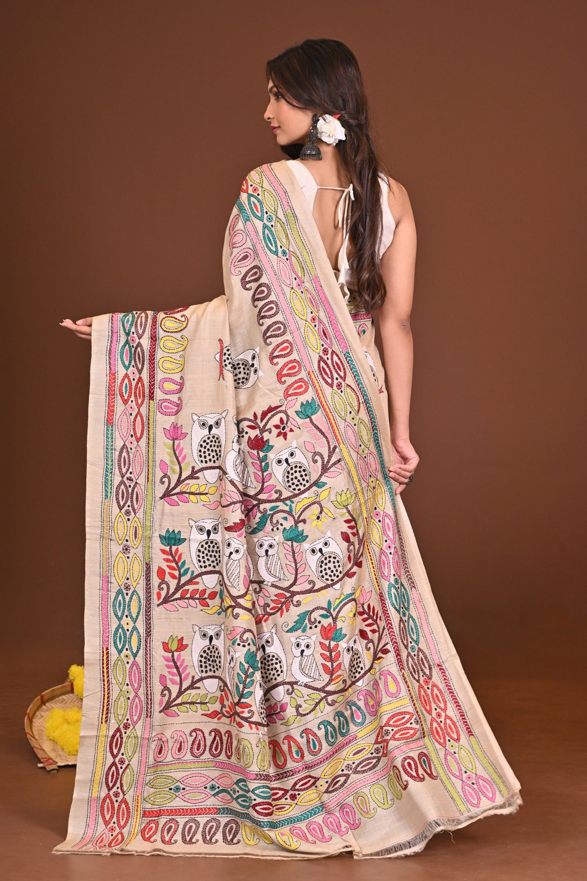 MANDIRA PURE SILK KANTHA SAREE