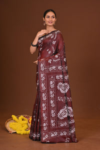 MRITTUNJOYEE BLENDED SILK KANTHA SAREE