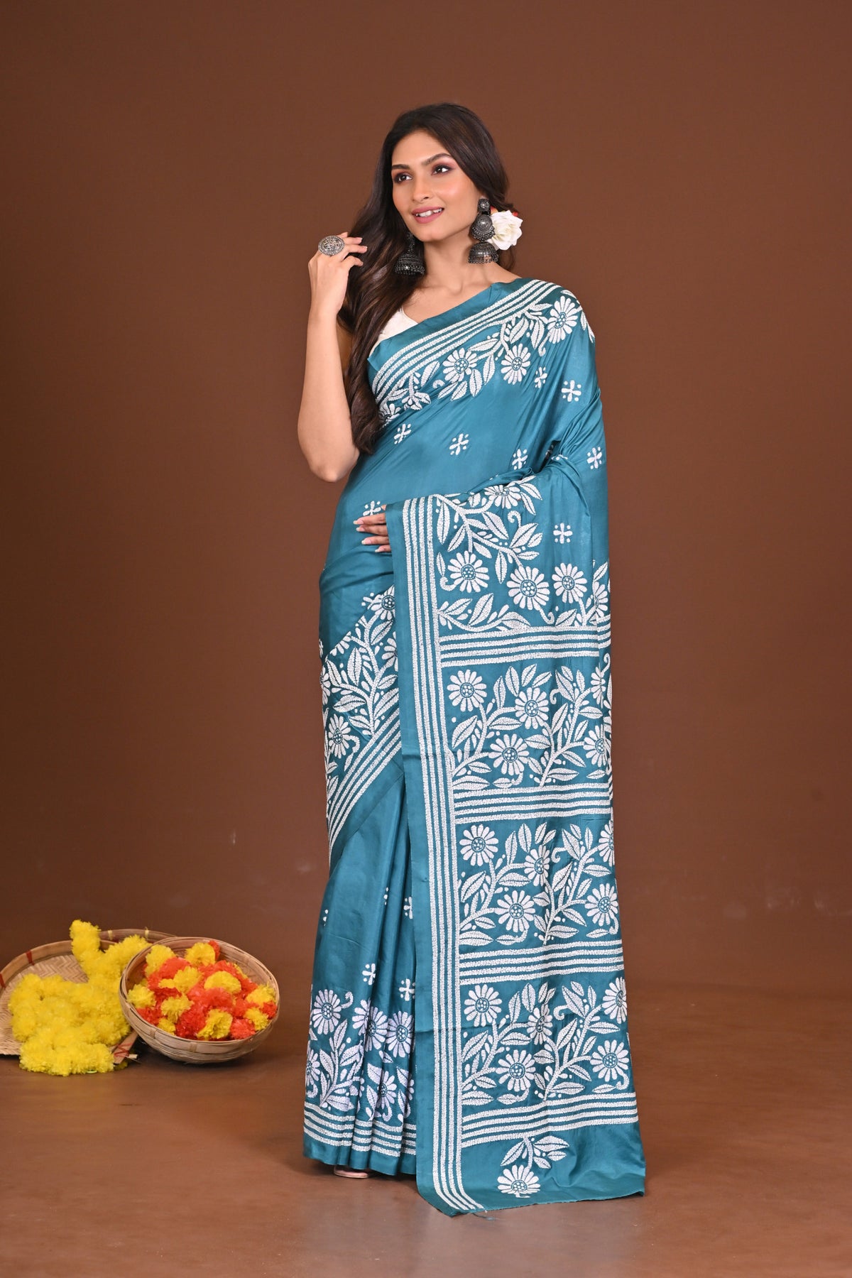 NANDINI BLENDED SILK KANTHA SAREE