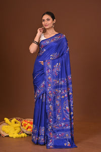 NEELVILASINI  BLENDED SILK KANTHA SAREE