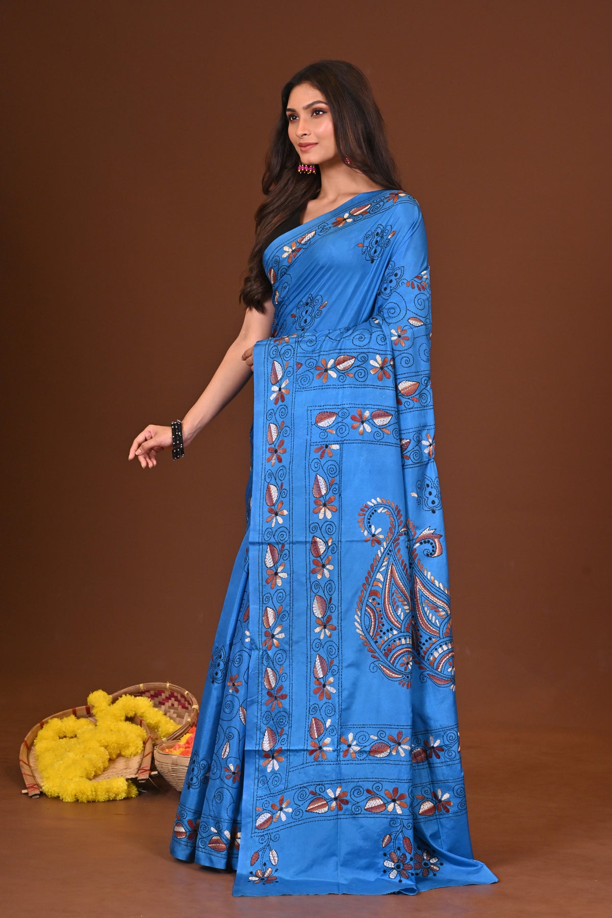 NEELPADMA BLENDED SILK KANTHA SAREE