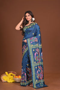 NEELPAKHI BLENDED SILK KANTHA SAREE