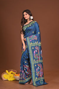NEELPAKHI BLENDED SILK KANTHA SAREE