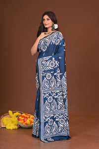 NEELPUSHPIKA BLENDED SILK KANTHA SAREE