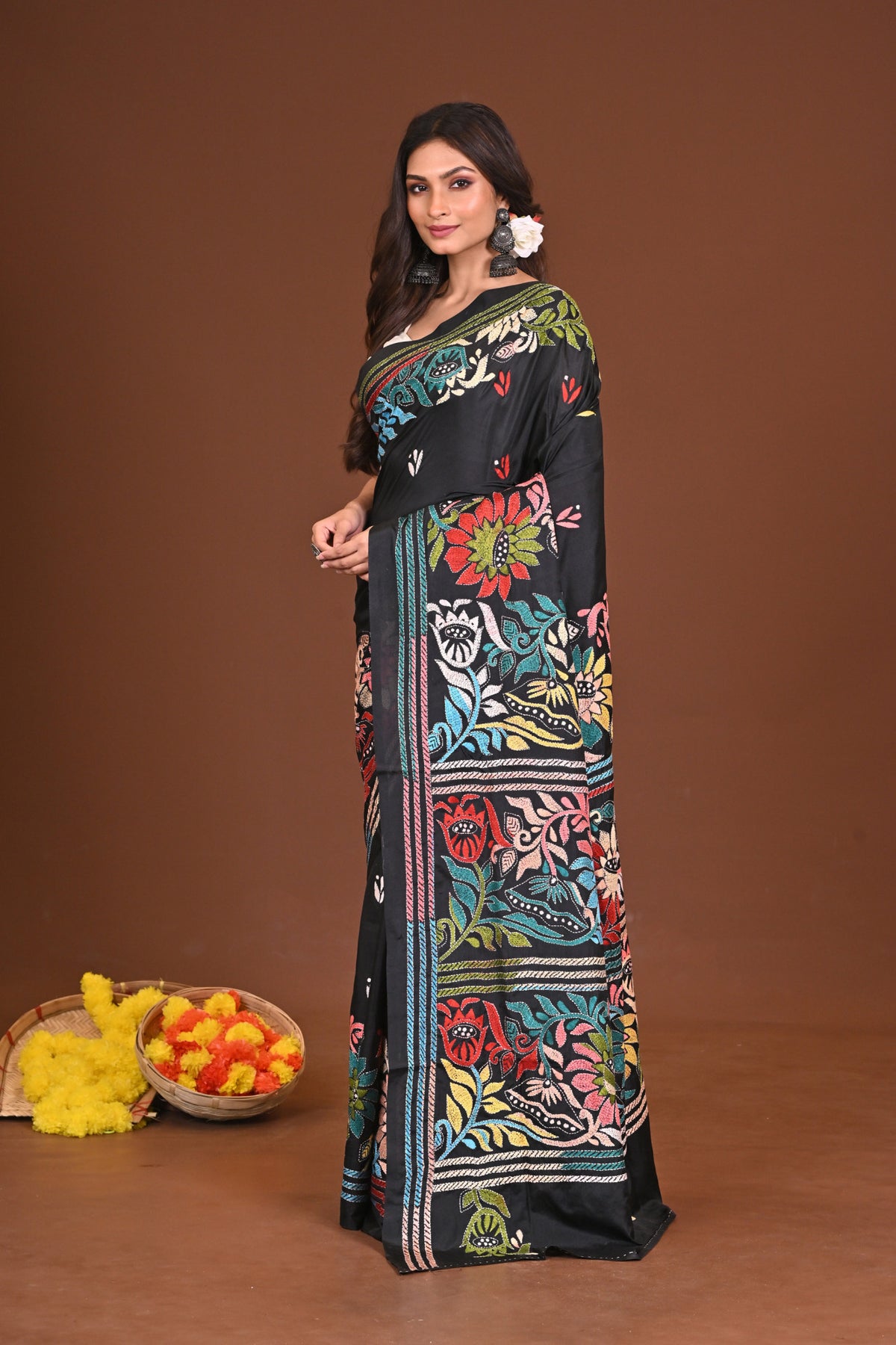 NISHITHNANDINI BLENDED SILK KANTHA SAREE
