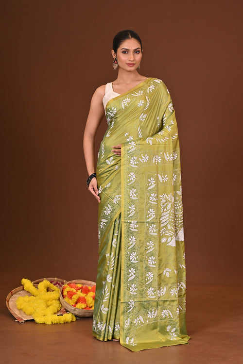PANNA Blended Silk Kantha Saree