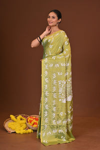 PANNA BLENDED SILK KANTHA SAREE