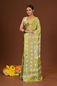 PANNA BLENDED SILK KANTHA SAREE