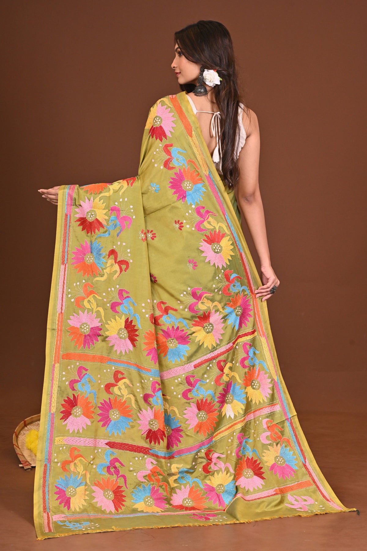 PATAPORI BLENDED SILK KANTHA SAREE
