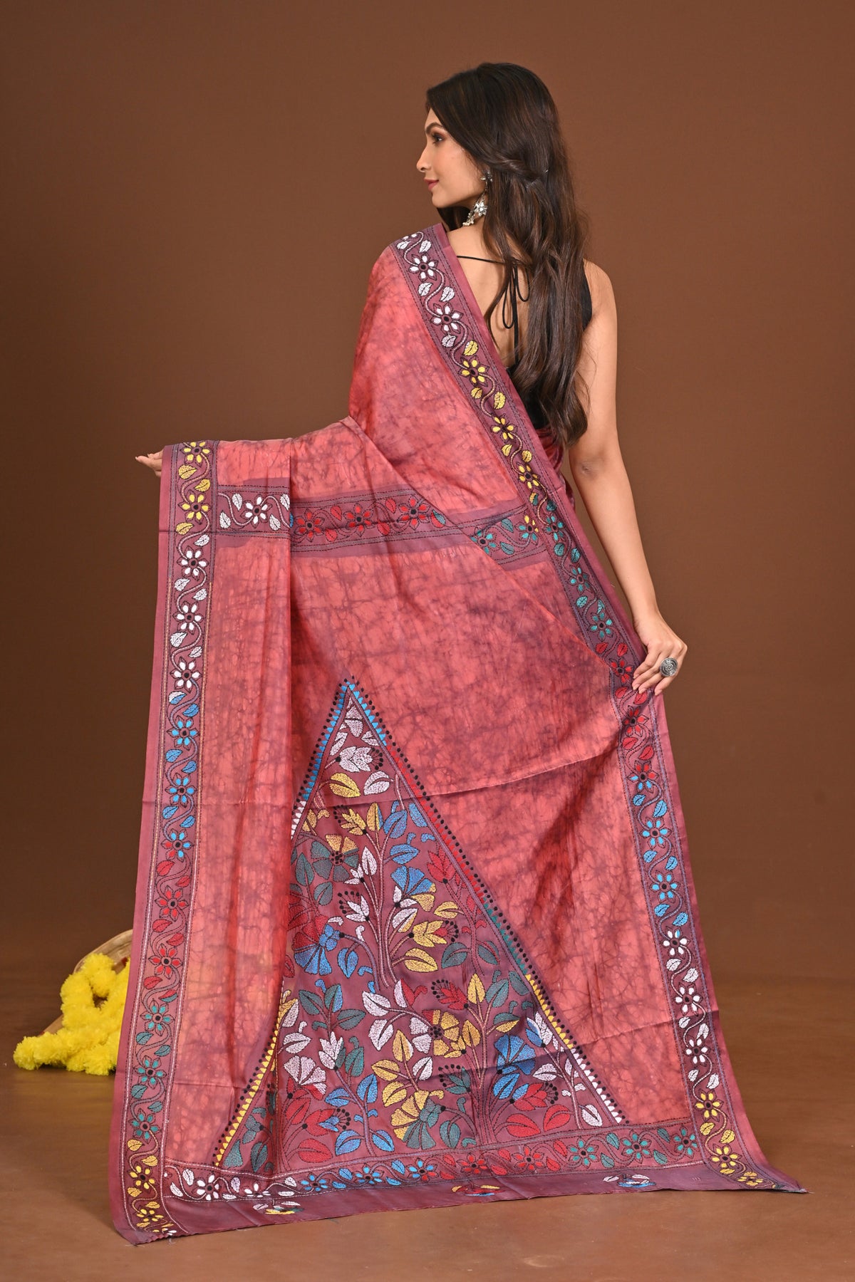 PRERONAPAKHI BLENDED SILK KANTHA SAREE