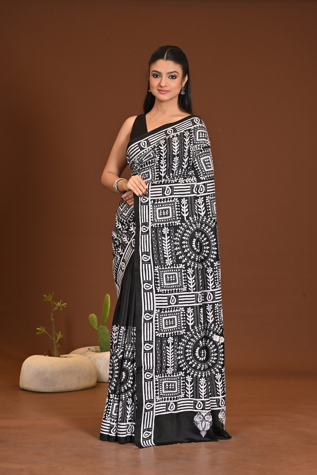 PURE SILK KANTHA SAREE