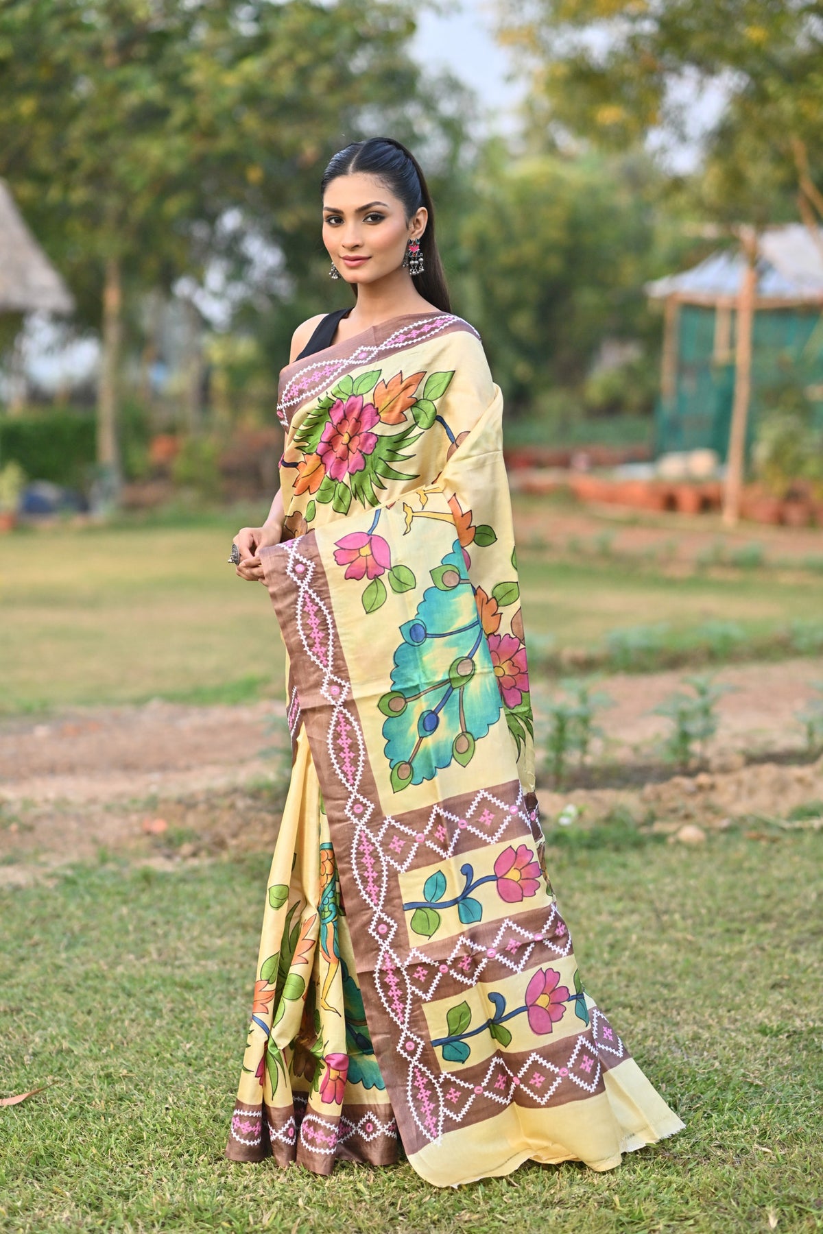 PURE SILK KANTHA SAREE