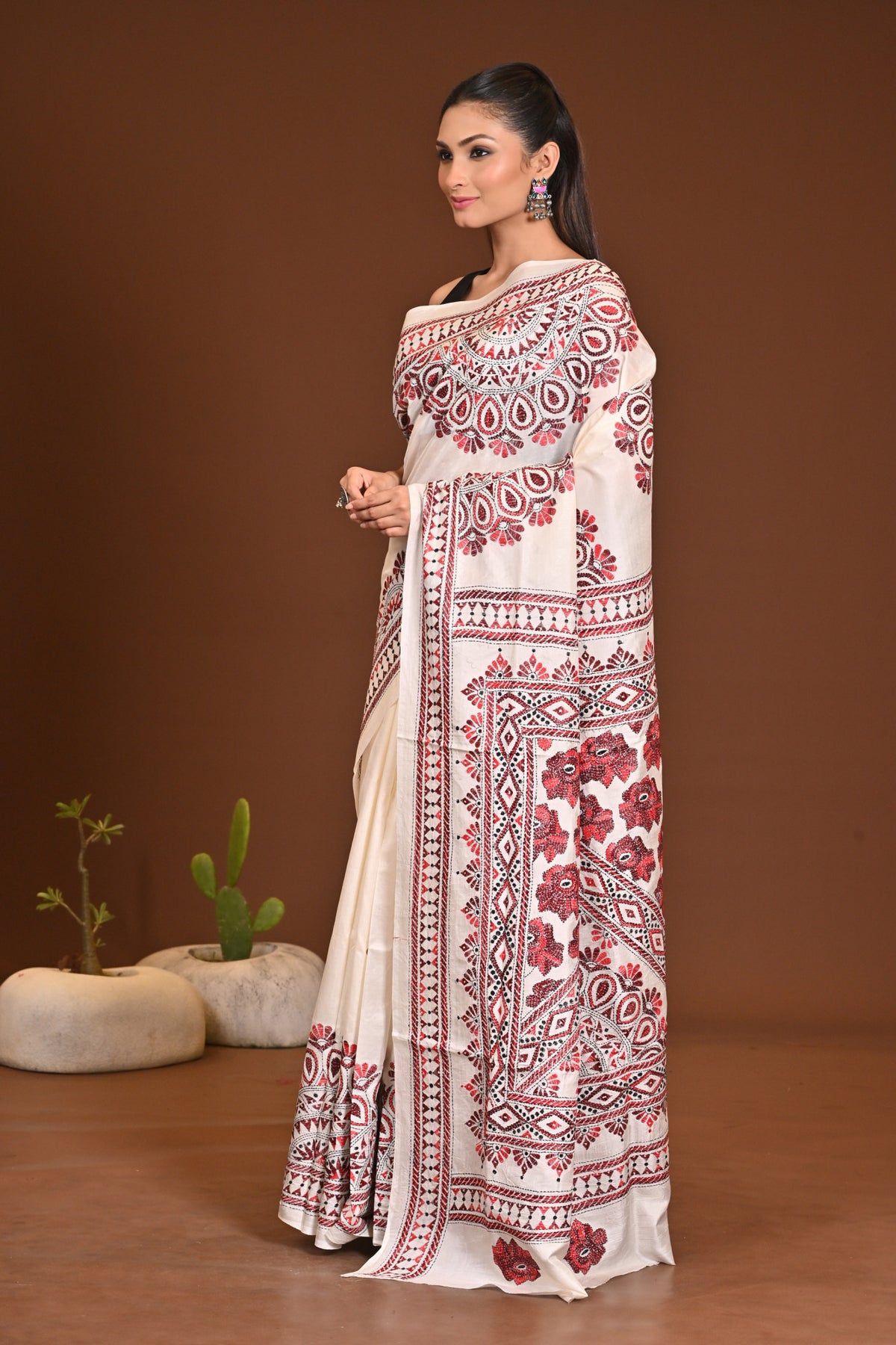 PURE SILK KANTHA SAREE