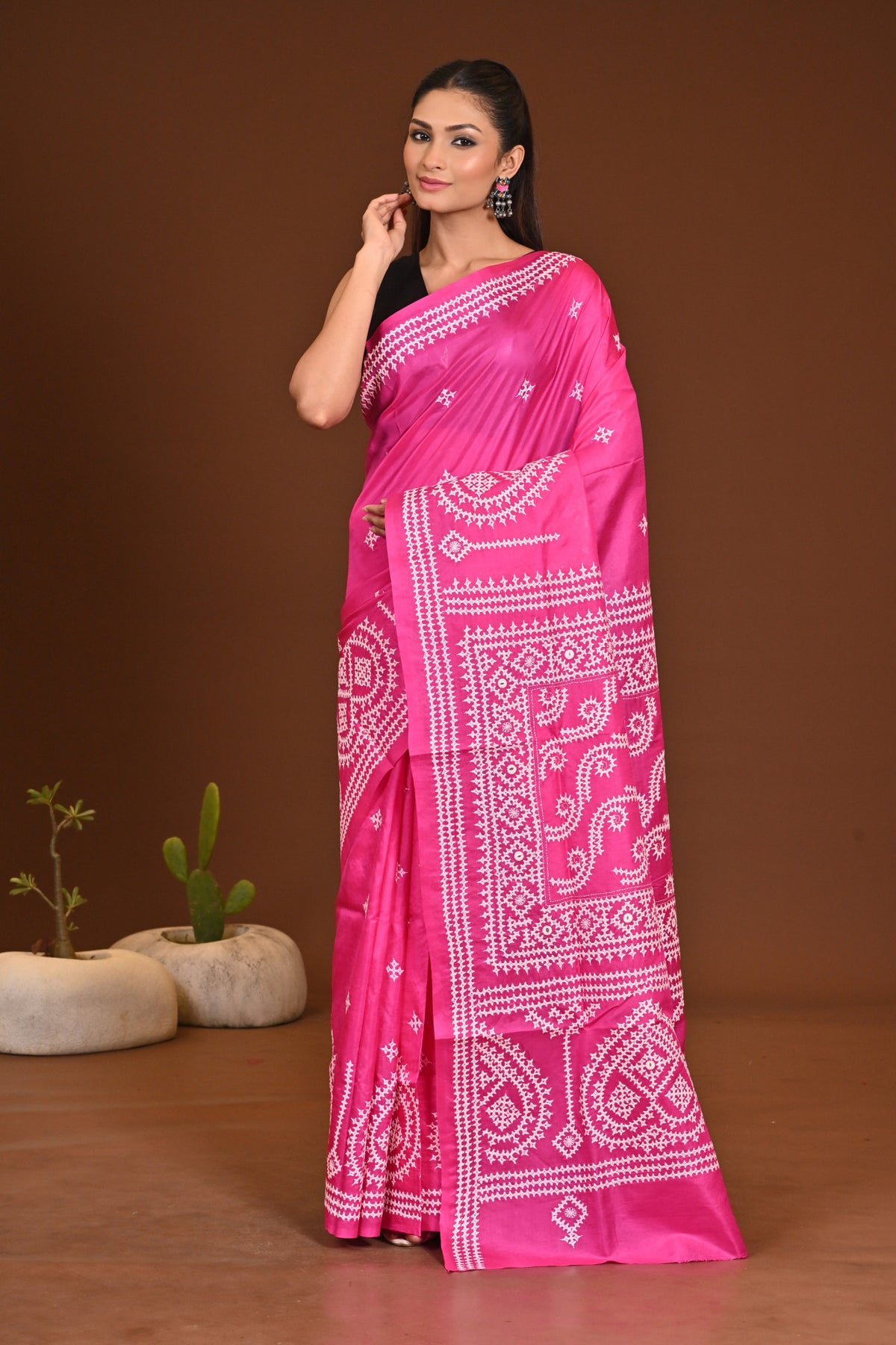 PURE SILK KANTHA SAREE