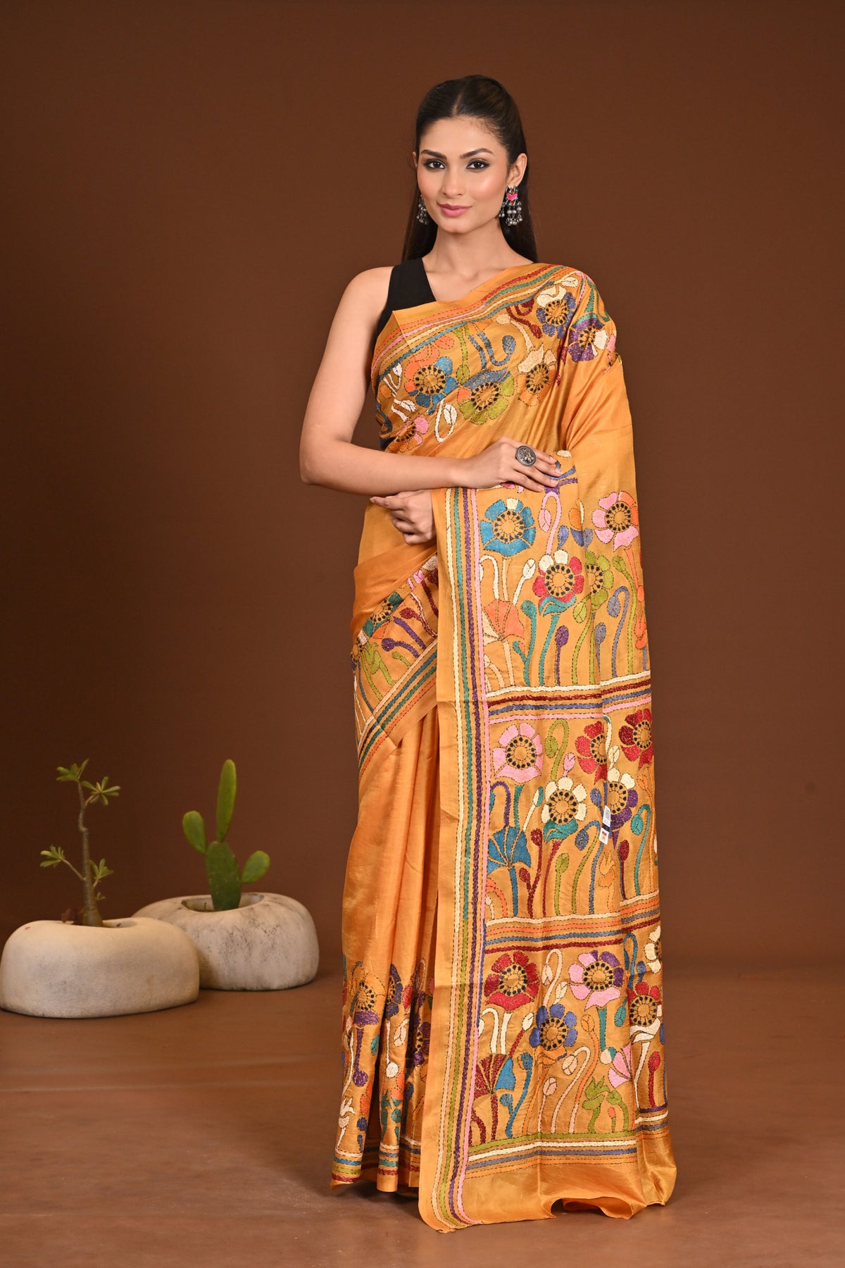 PURE SILK KANTHA SAREE