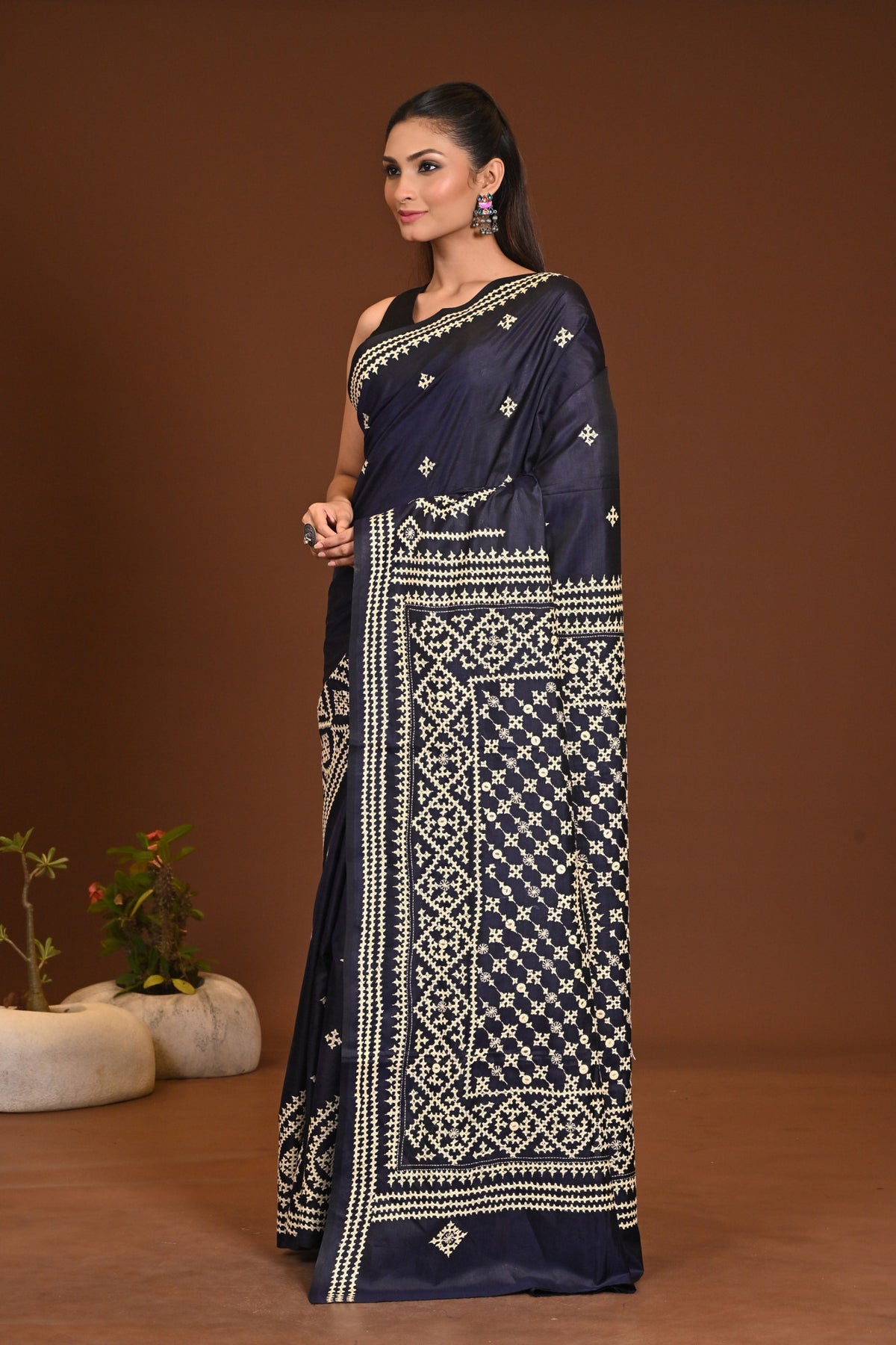 PURE SILK KANTHA SAREE