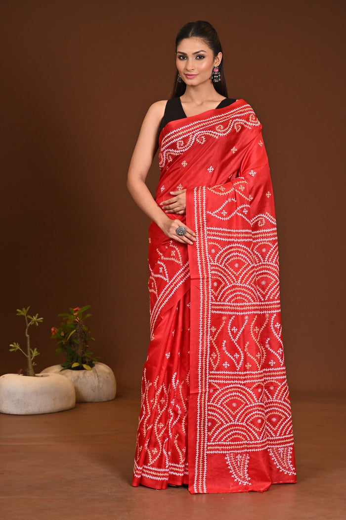 PURE SILK KANTHA SAREE