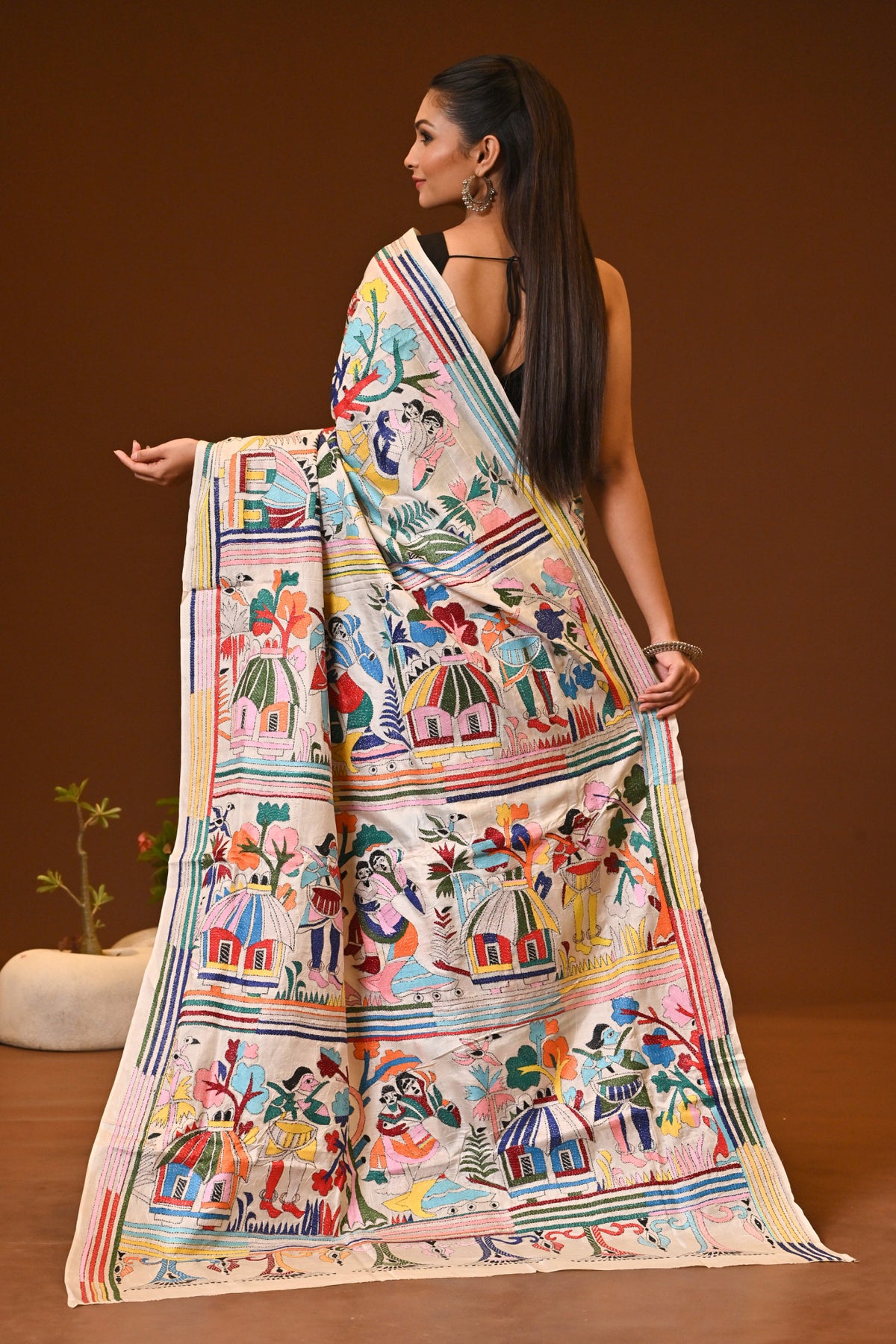 PURE SILK KANTHA SAREE