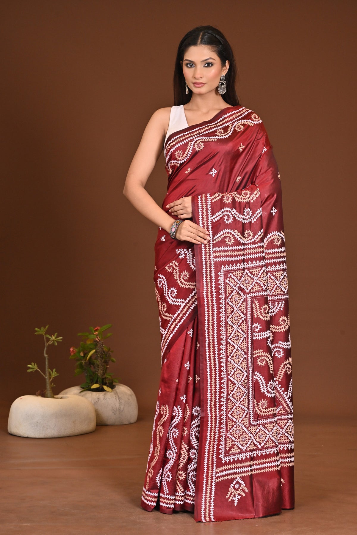 PURE SILK KANTHA SAREE