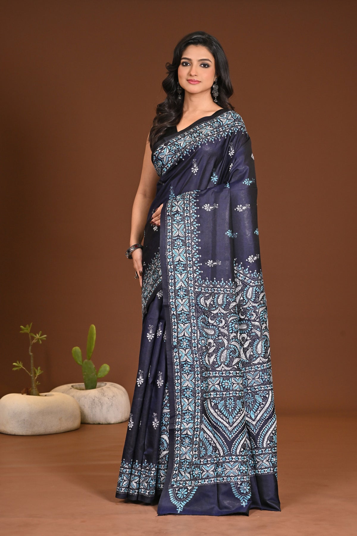 PURE SILK KANTHA SAREE