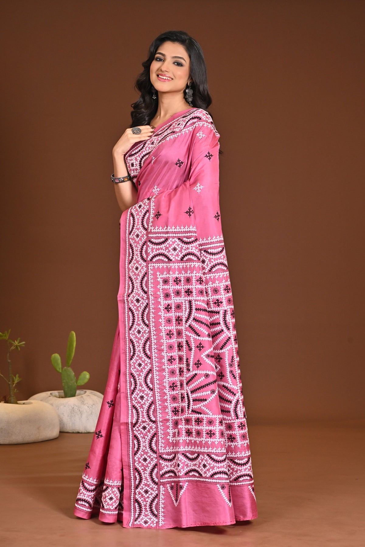 PURE SILK KANTHA SAREE