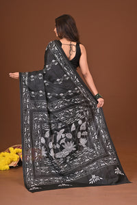 RAATRANG BLENDED SILK KANTHA SAREE