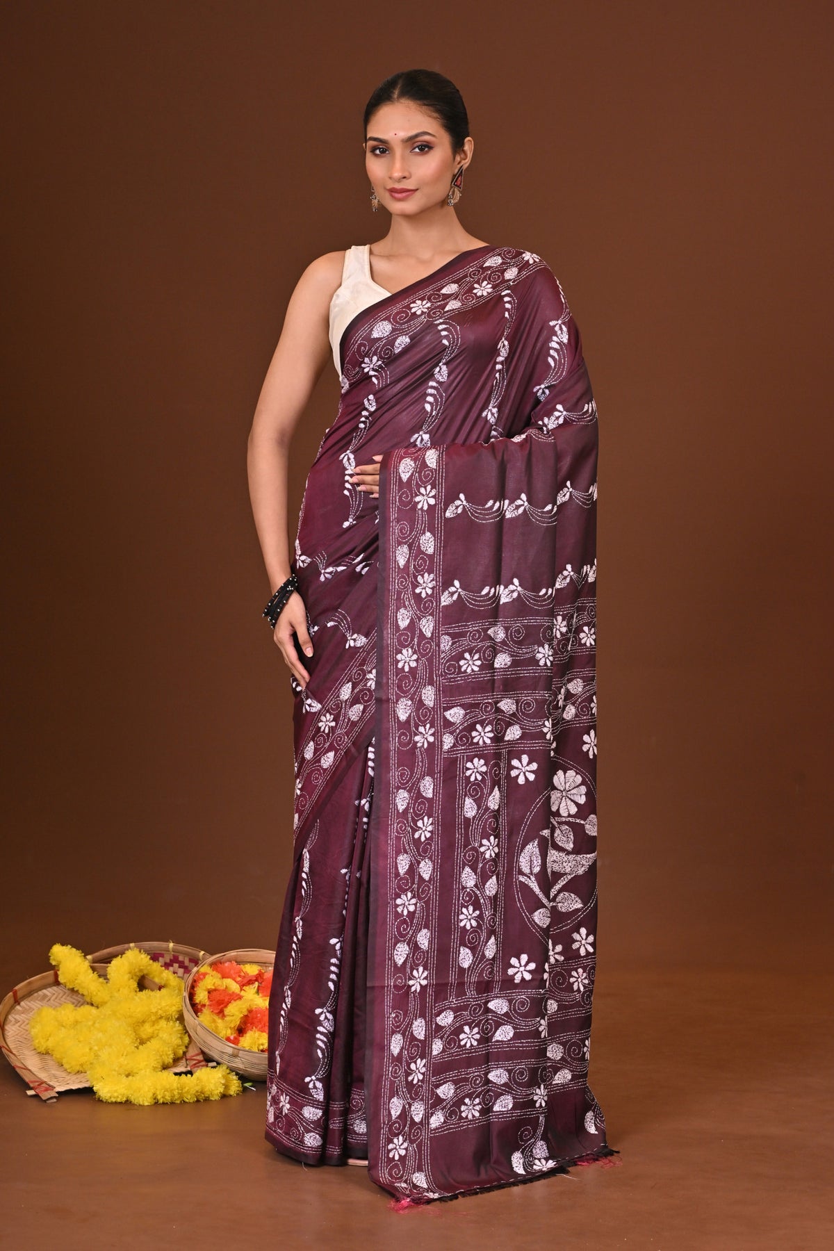 RAJNANDINI BLENDED SILK KANTHA SAREE