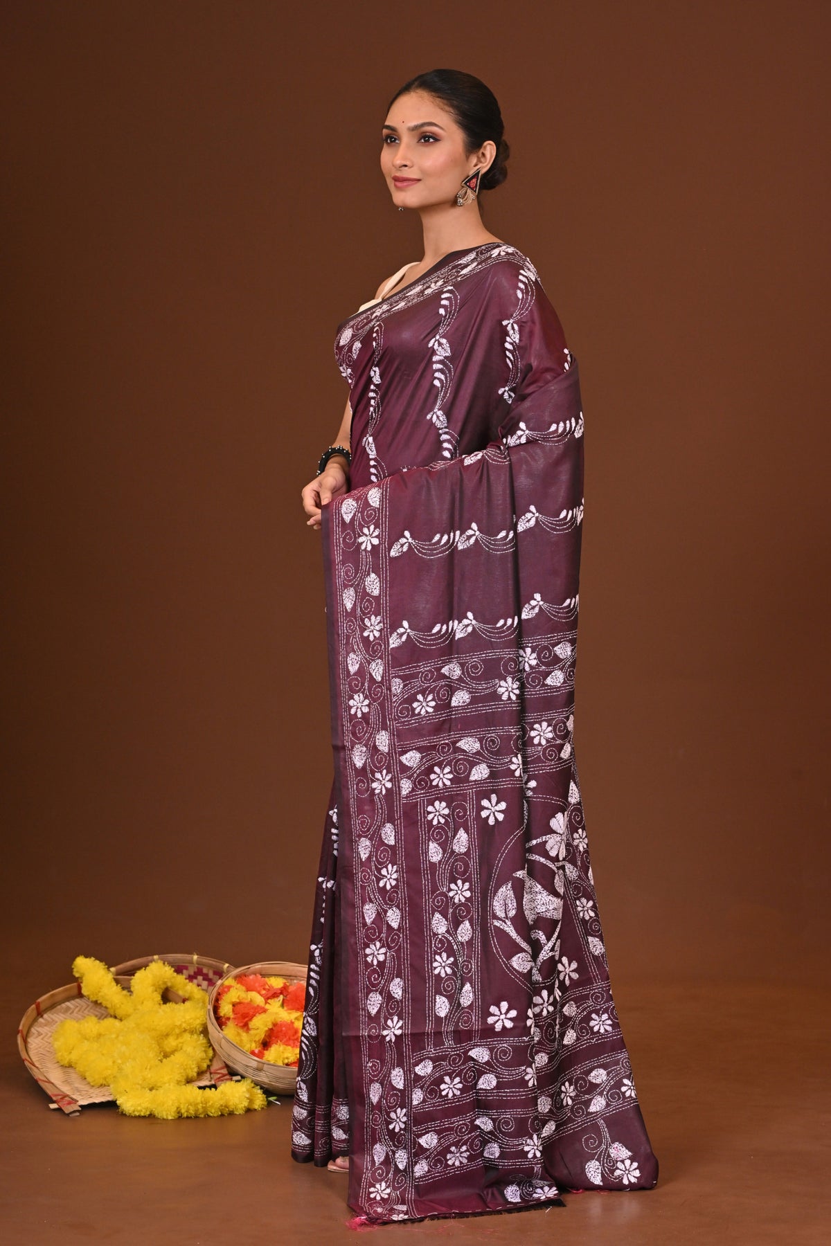 RAJNANDINI BLENDED SILK KANTHA SAREE