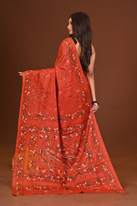 RAKTIMA BLENDED SILK KANTHA SAREE
