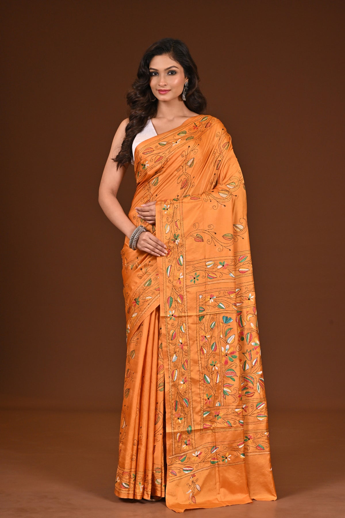 BLENDED SILK KANTHA SAREE