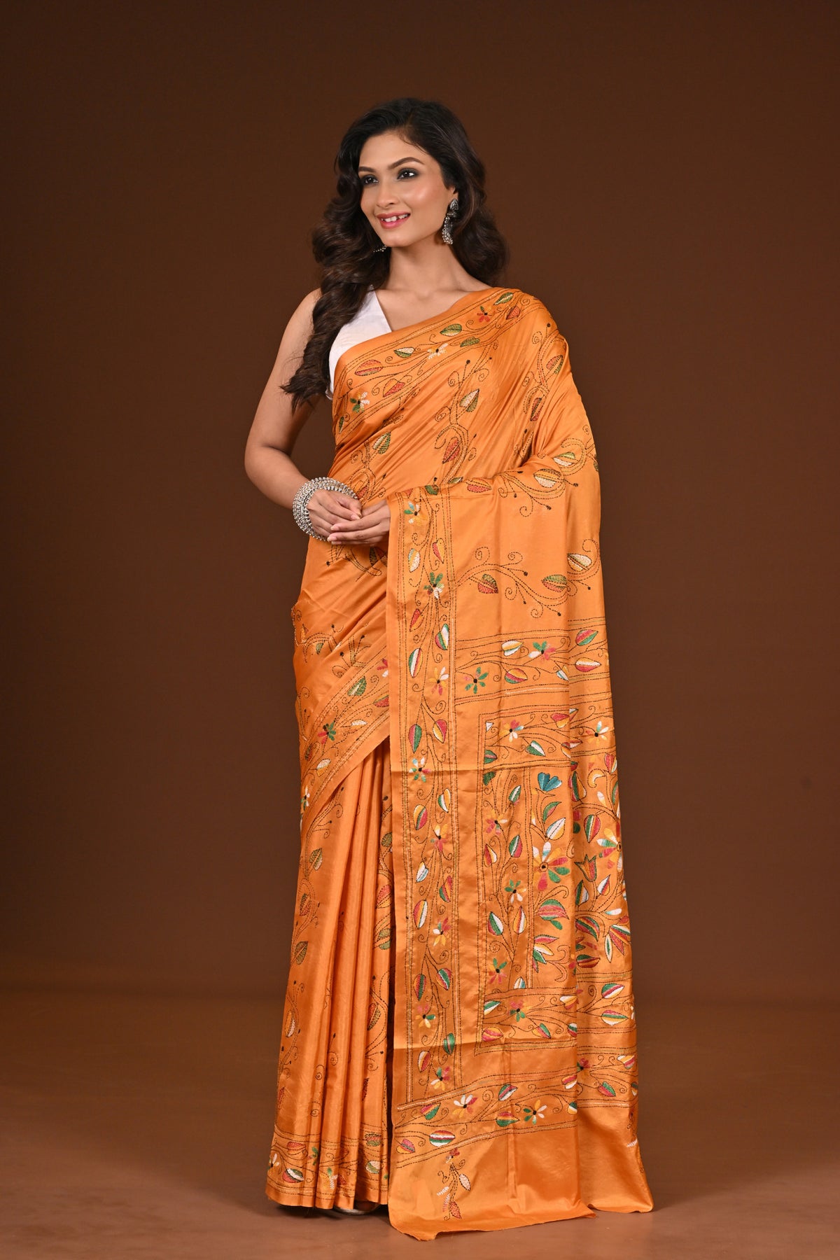BLENDED SILK KANTHA SAREE