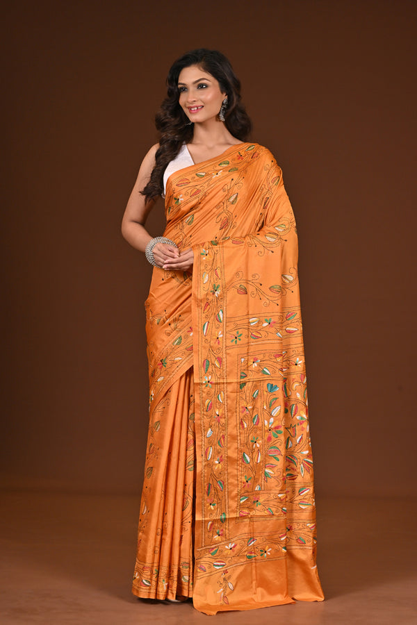 BLENDED SILK KANTHA SAREE
