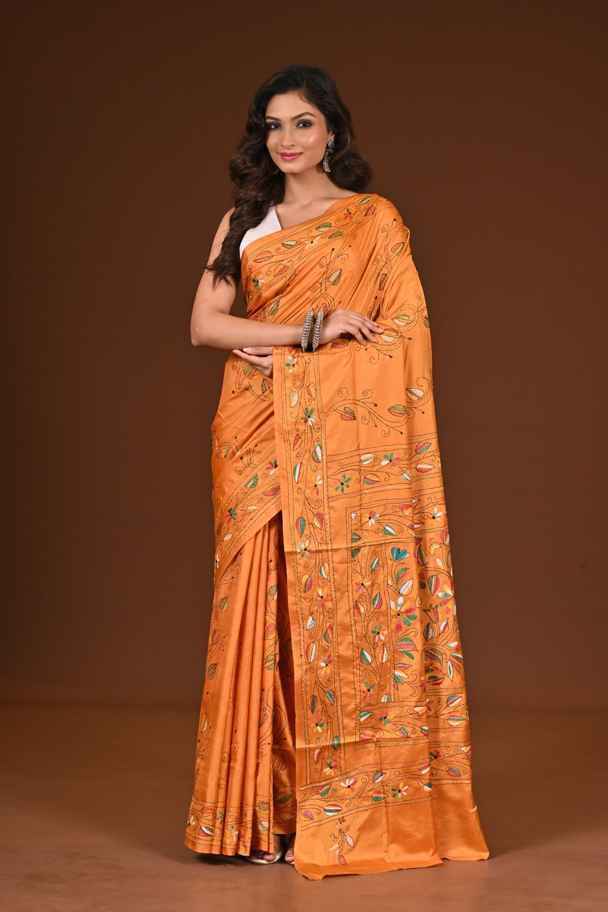 BLENDED SILK KANTHA SAREE